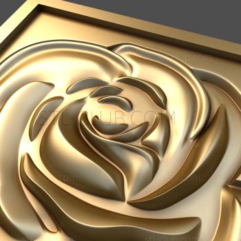 3D модель 3д модель панели, роза (STL)